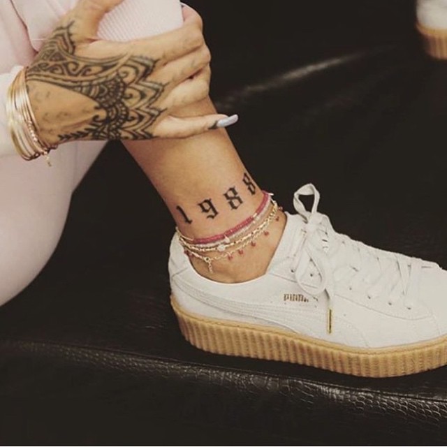 tattoo caviglia Rihanna ph @badgalriri
