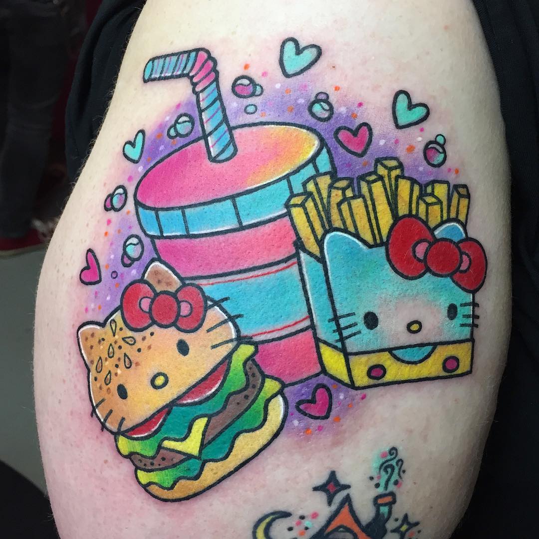 Hello Kitty tattoo by @roxyrydertattoo
