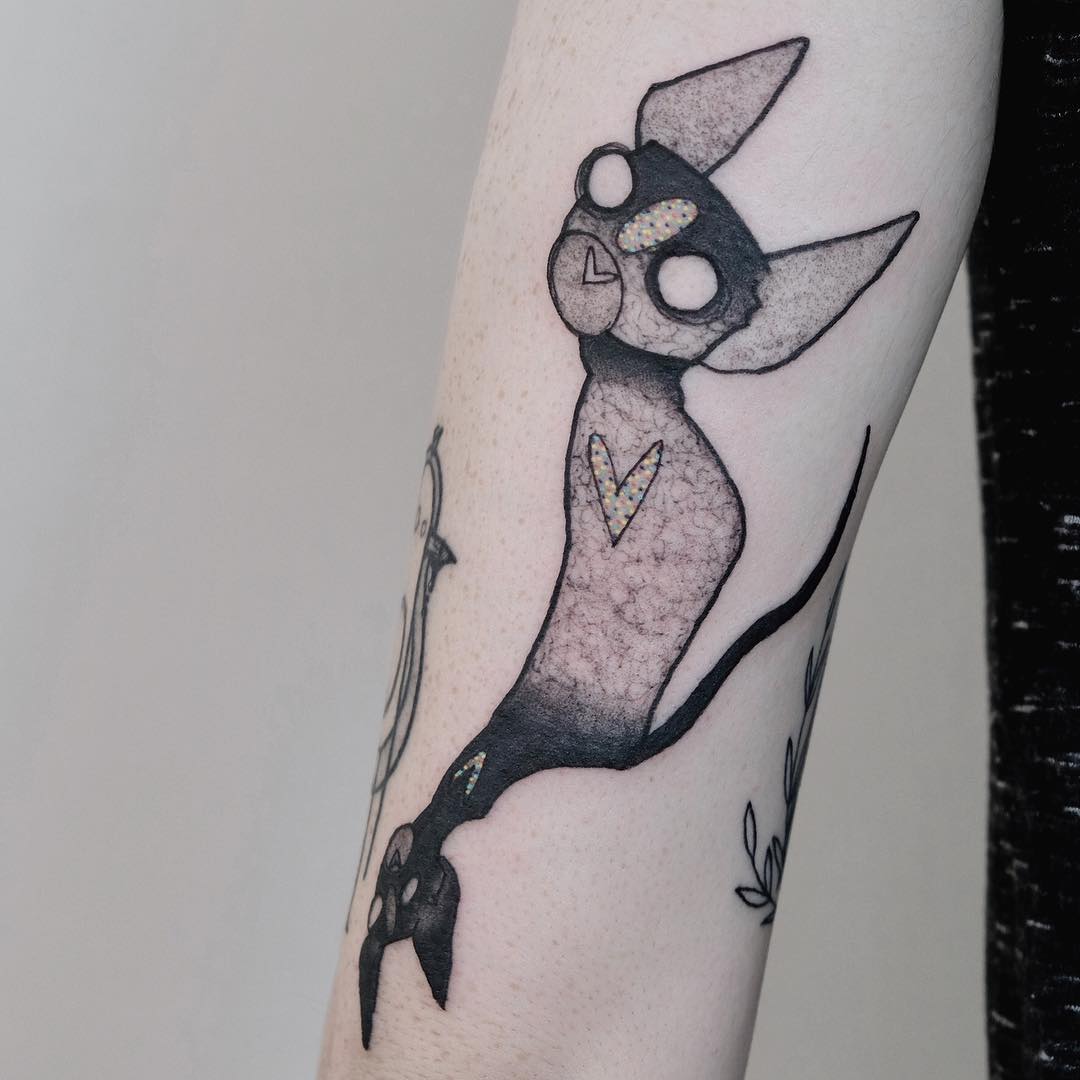 Tattoo cat by @kat.blackout