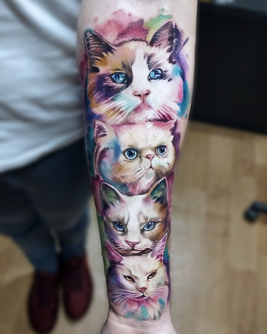 Tattoo cats by @vinnitattoo