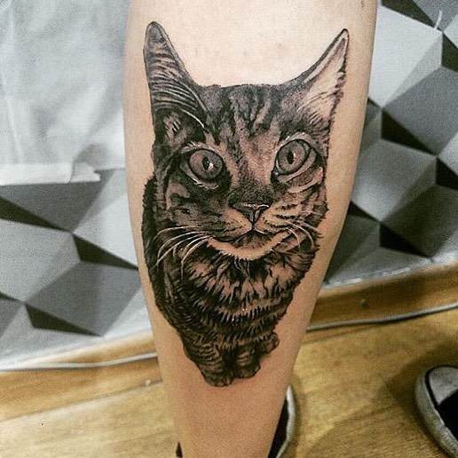 Tattoo gatto by @duinked