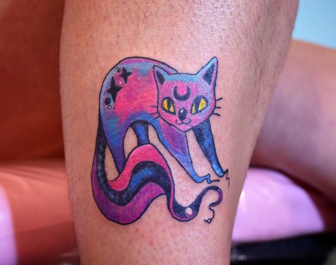 Tattoo gatto by @luxraccoon