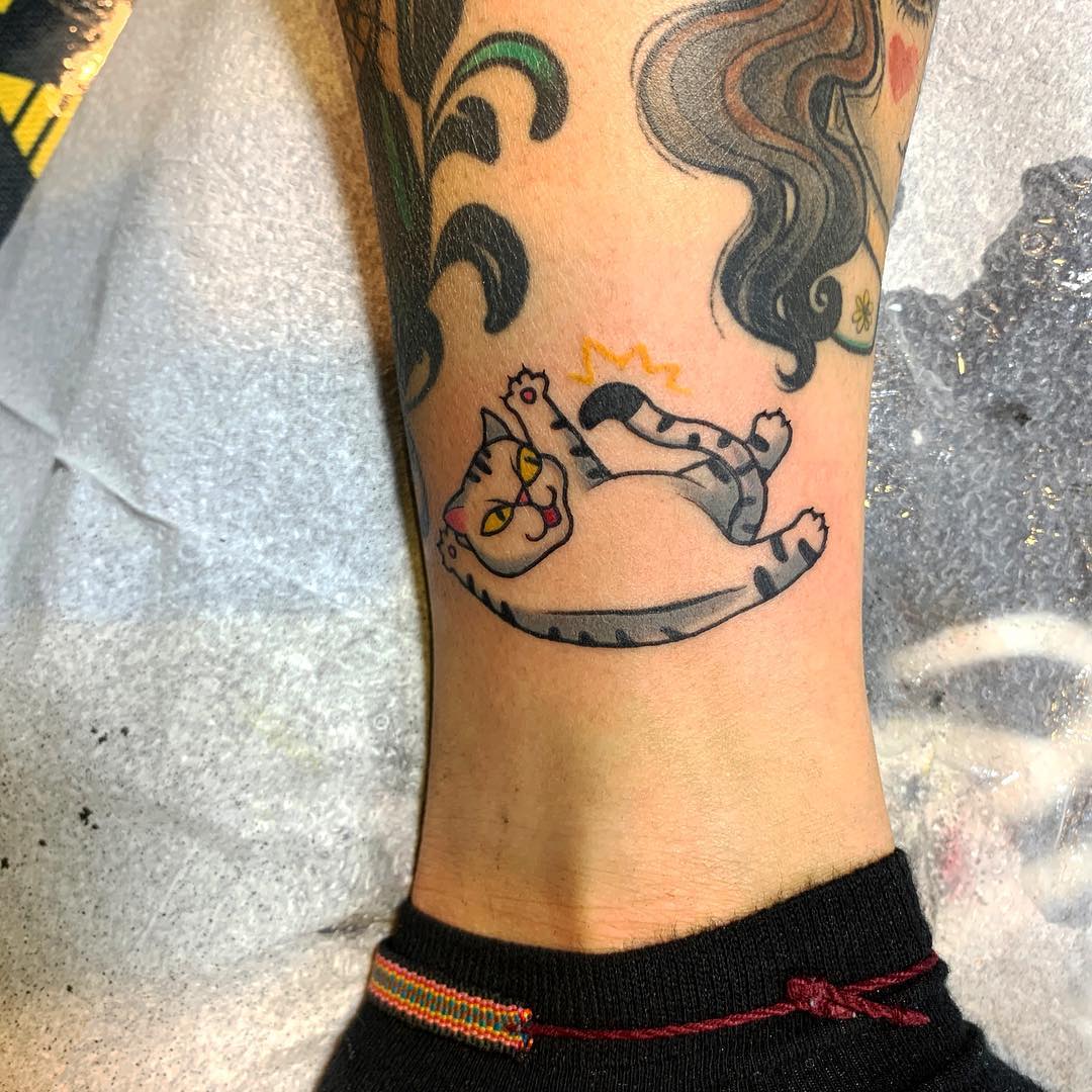 Tattoo gatto by @sini tattooer
