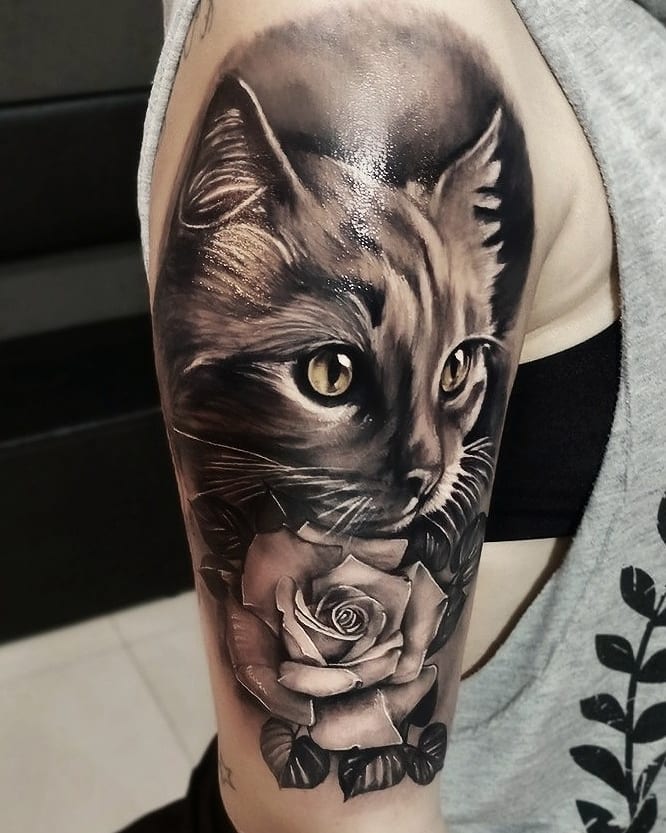 Tattoo gatto by @vinnitattoo