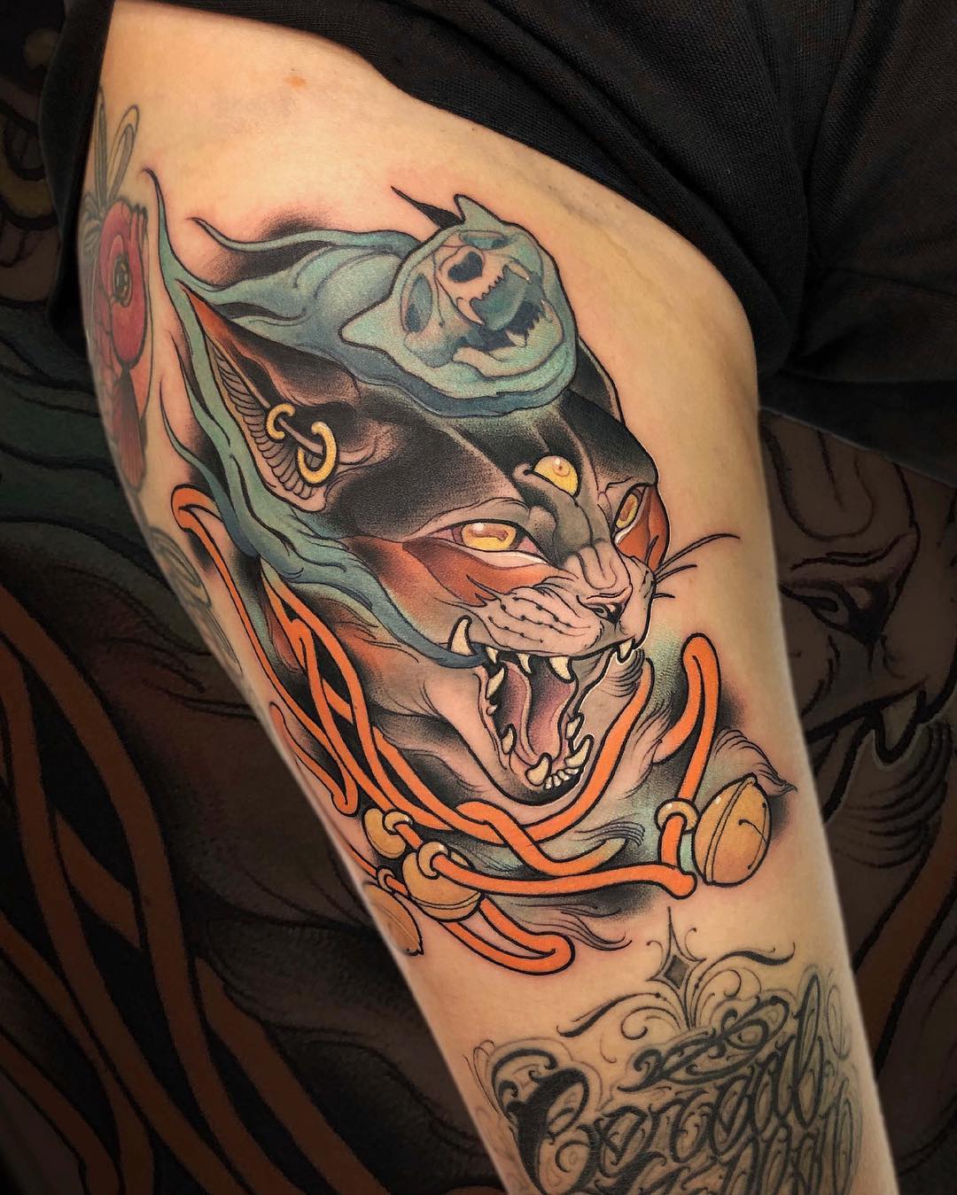 tattoo gatto by @matteo leozappa