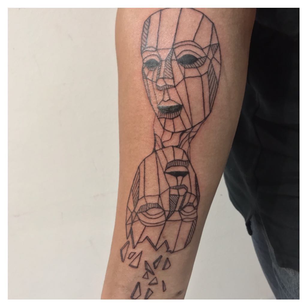 mask tattoo by @samtattooer