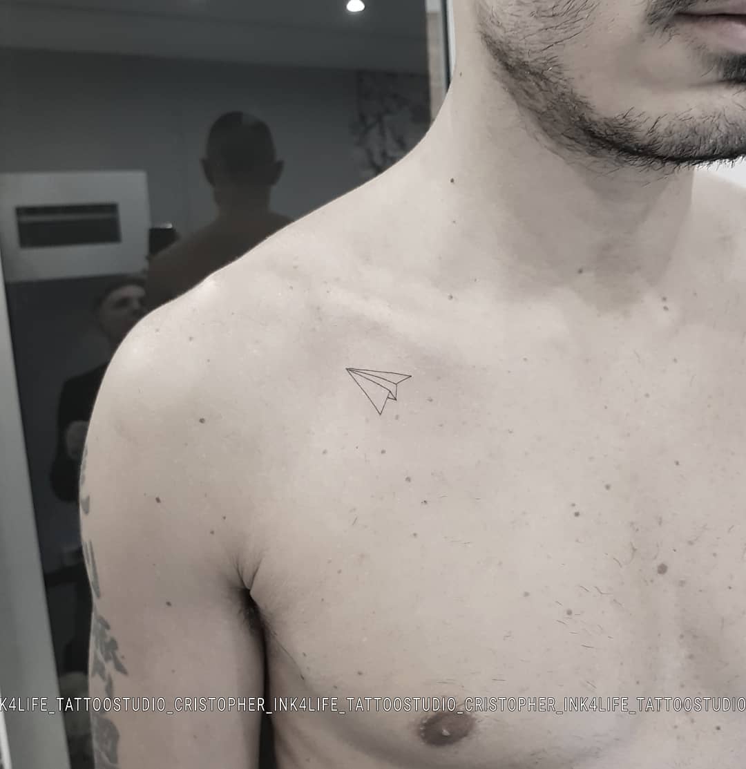 tattoo aereoplanino di carta by @ink_4_life_tattoo_studio