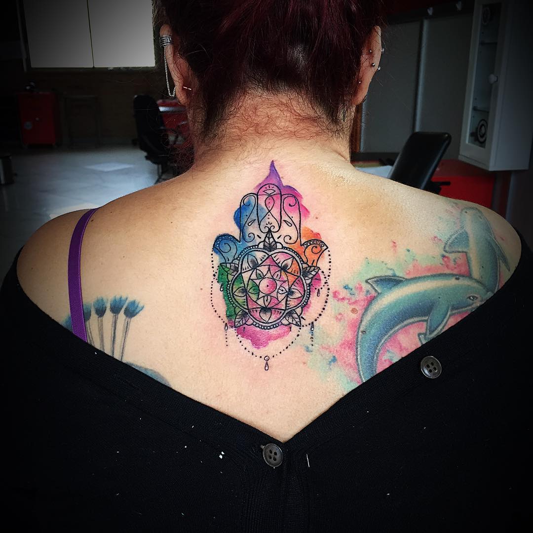mano di fatima tattoo by @claudiogajardo.art