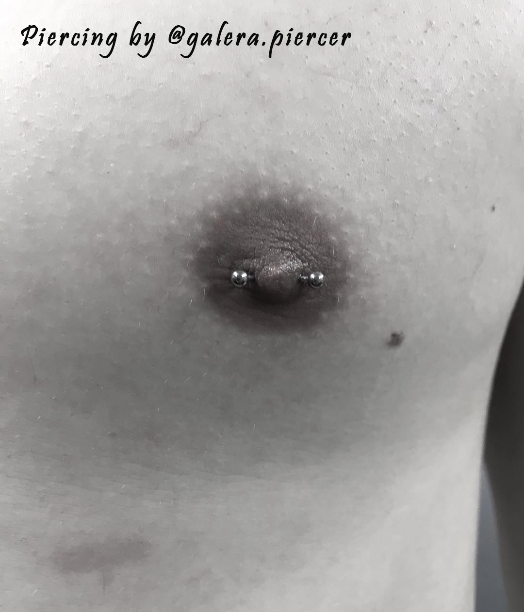 nipple piercing man by @galera