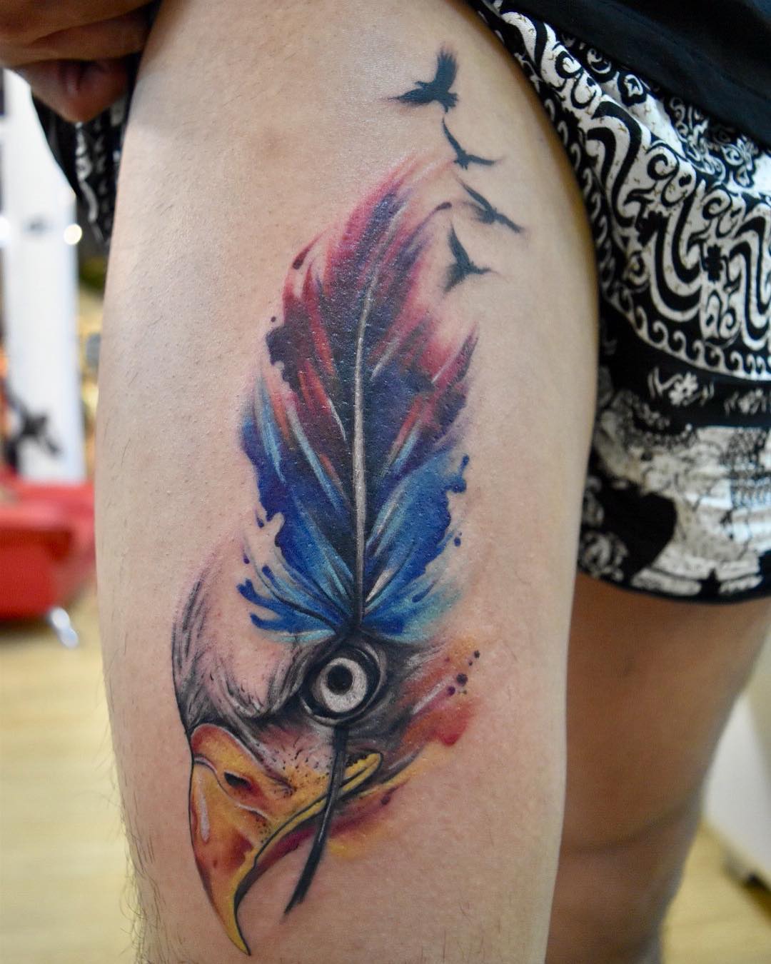 tattoo piuma aquila ph @bangkok tattoo studio