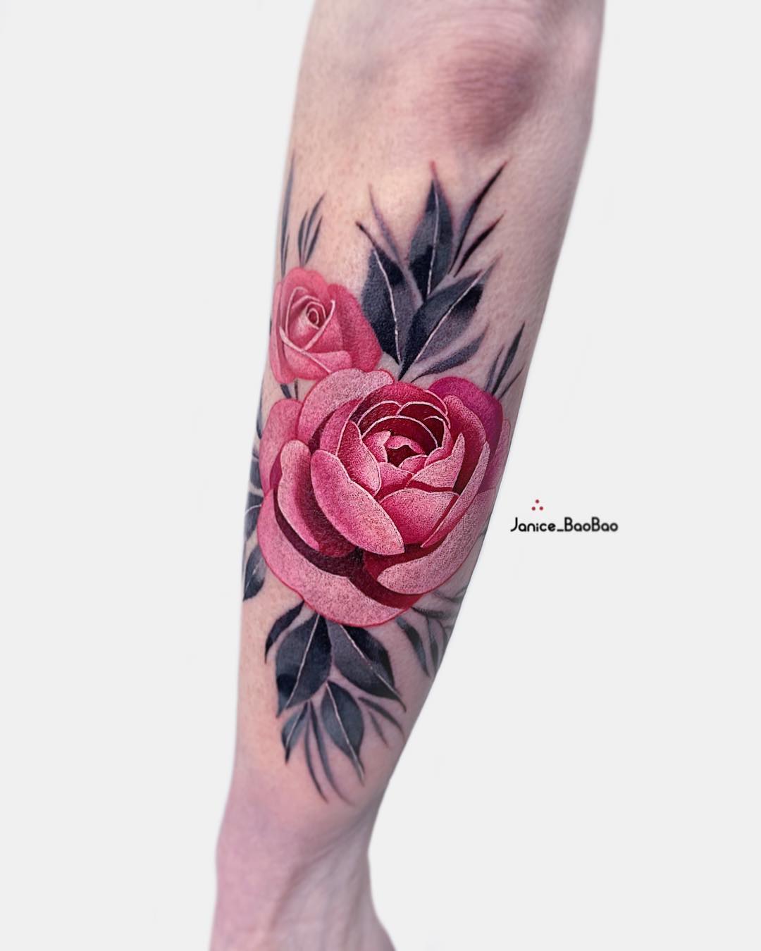 tattoo rose braccio by @janice baobao