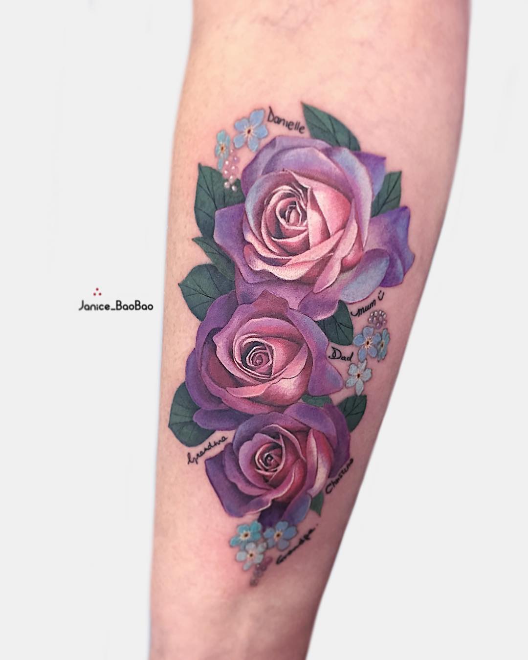 tattoo rose viola by @janice baobao