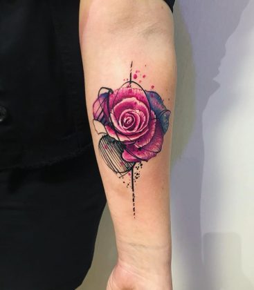 tatuaggi rose colorate by @giorjahtats_