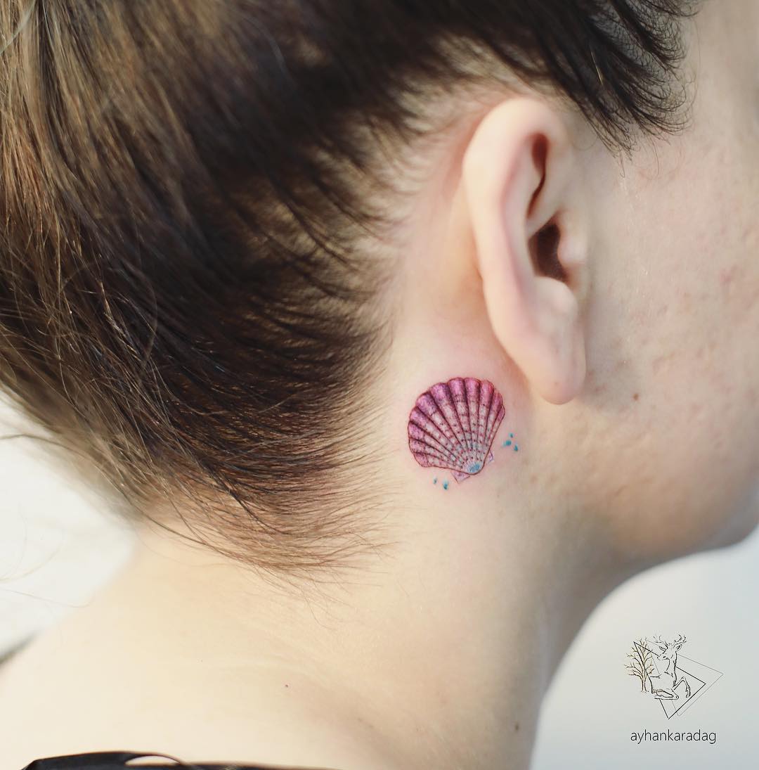 tatuaggio conchiglia orecchio by @ayhankrdg