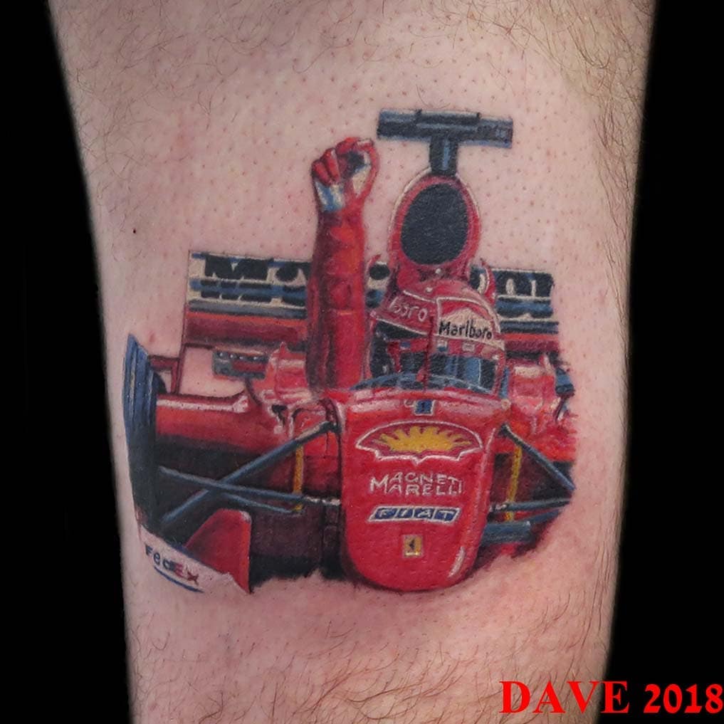 tatuaggio michael schumacher by @davefrodsham75