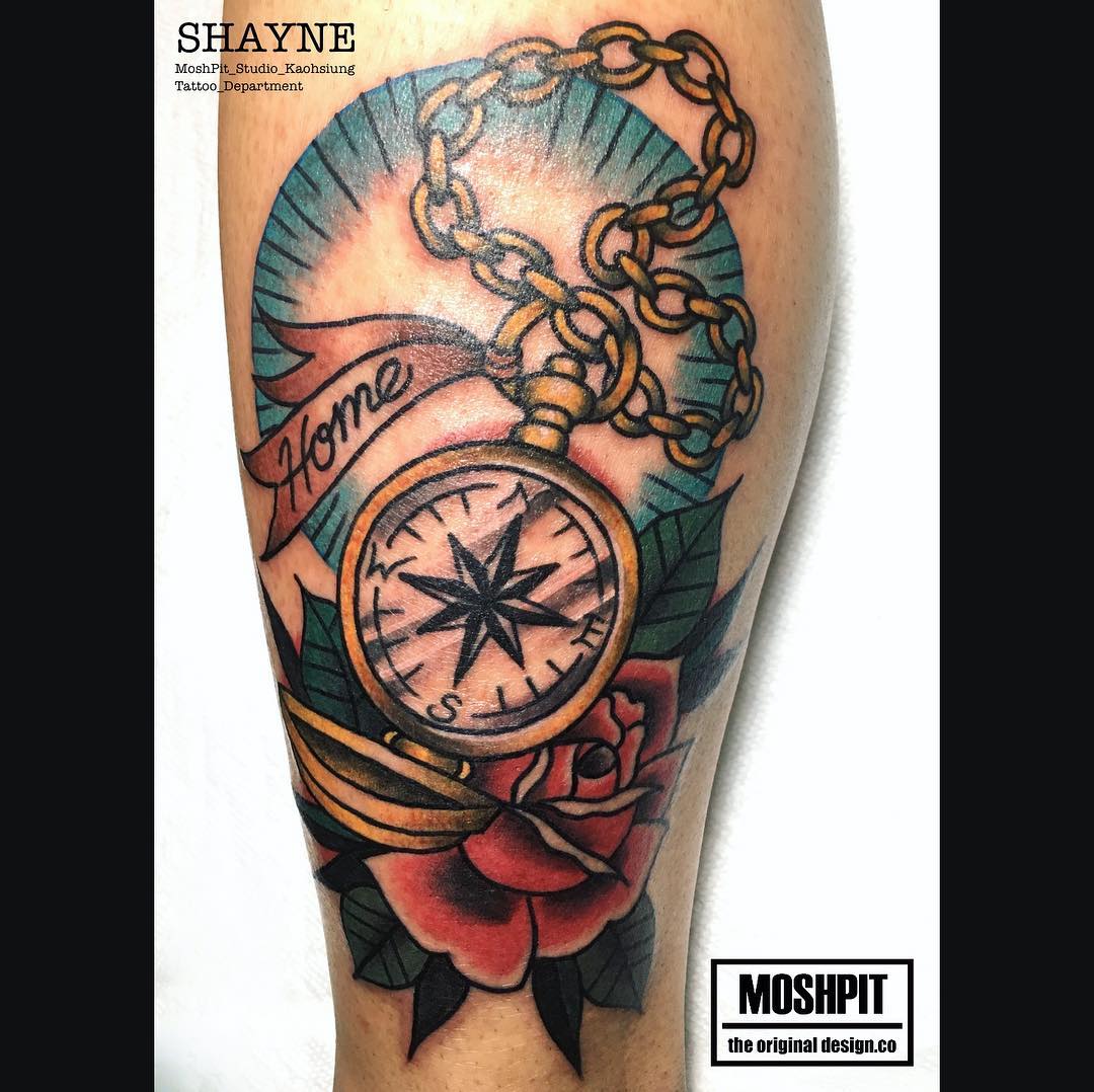 compass Old School tattoo ph @moshpit shayne tattooer