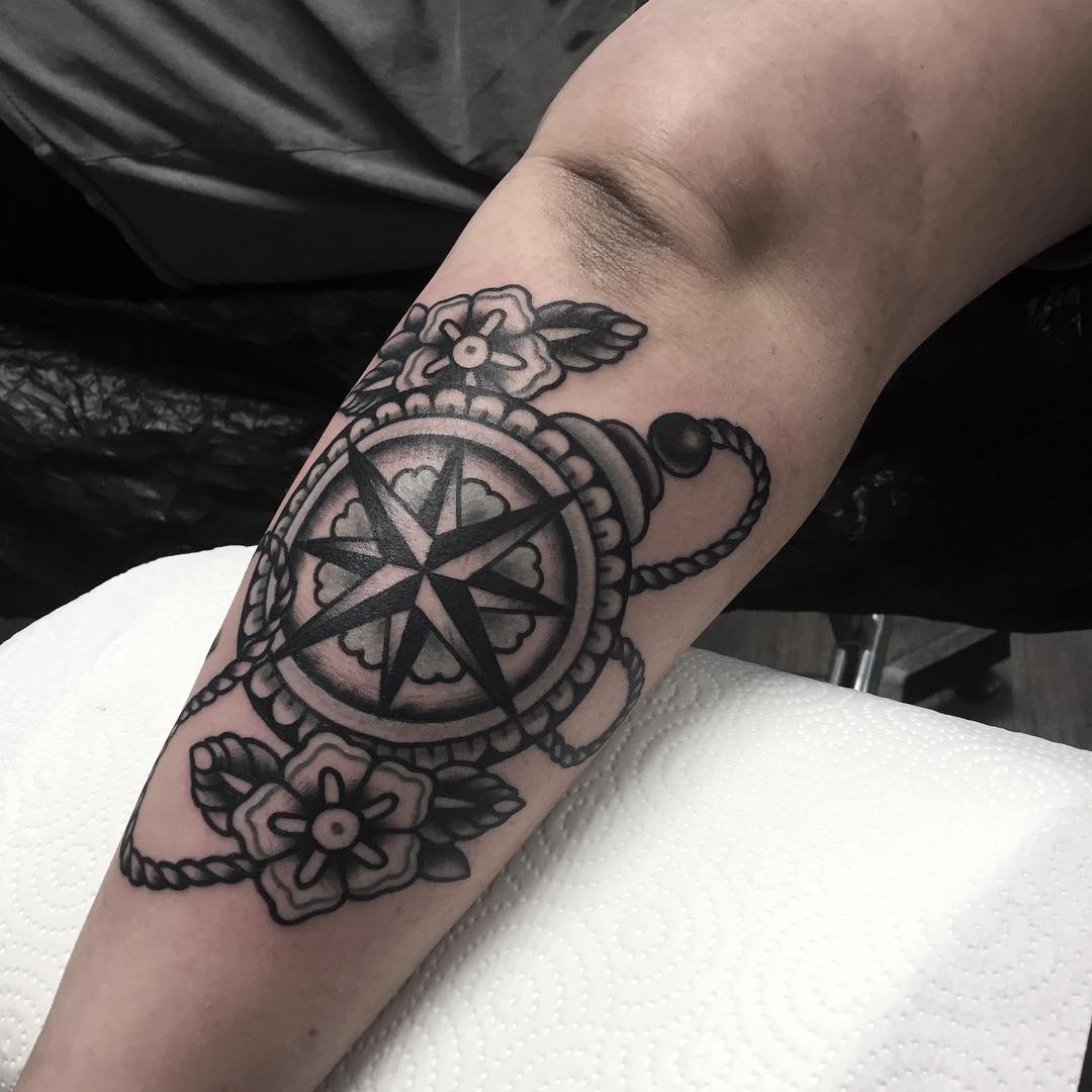 compass Old School tattoo ph @nitrobolts