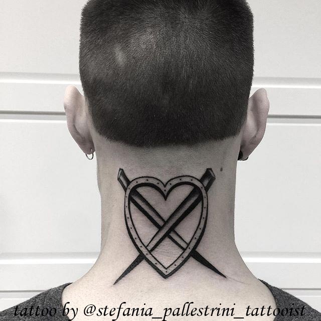 tattoo cuore chiodi incrociati by @stefania pallestrini tattooist