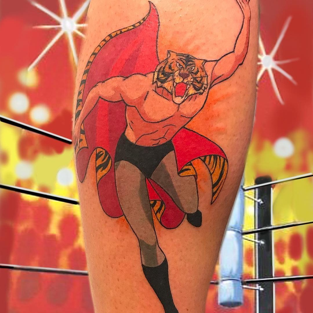 tatuaggio cartoni uomo tigre by @tebabarracuda