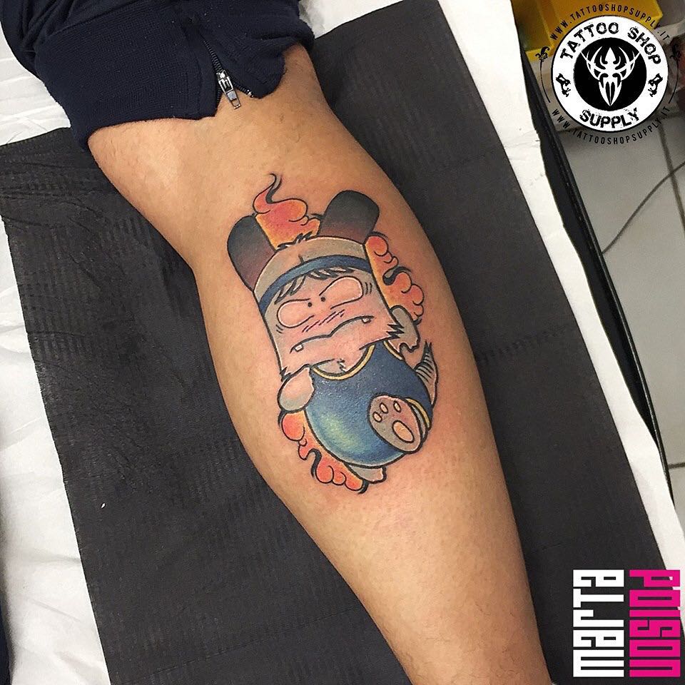 tatuaggio cartoon hello spank by @martapoisontattoo
