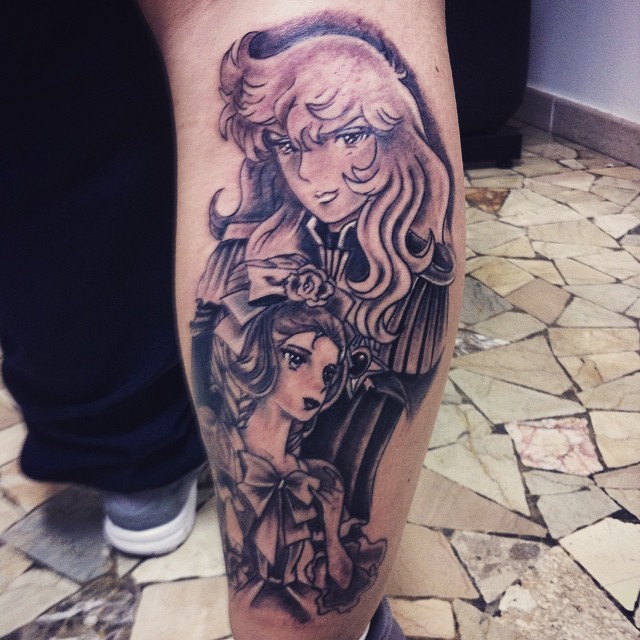 tatuaggio cartoon lady oscar by @anselmiarianna1