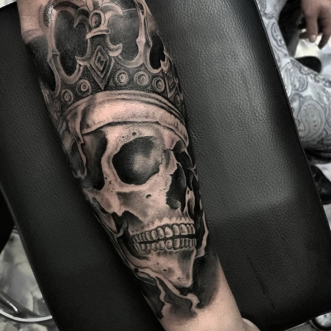 tatuaggio teschio chicano by @ivano iade 1