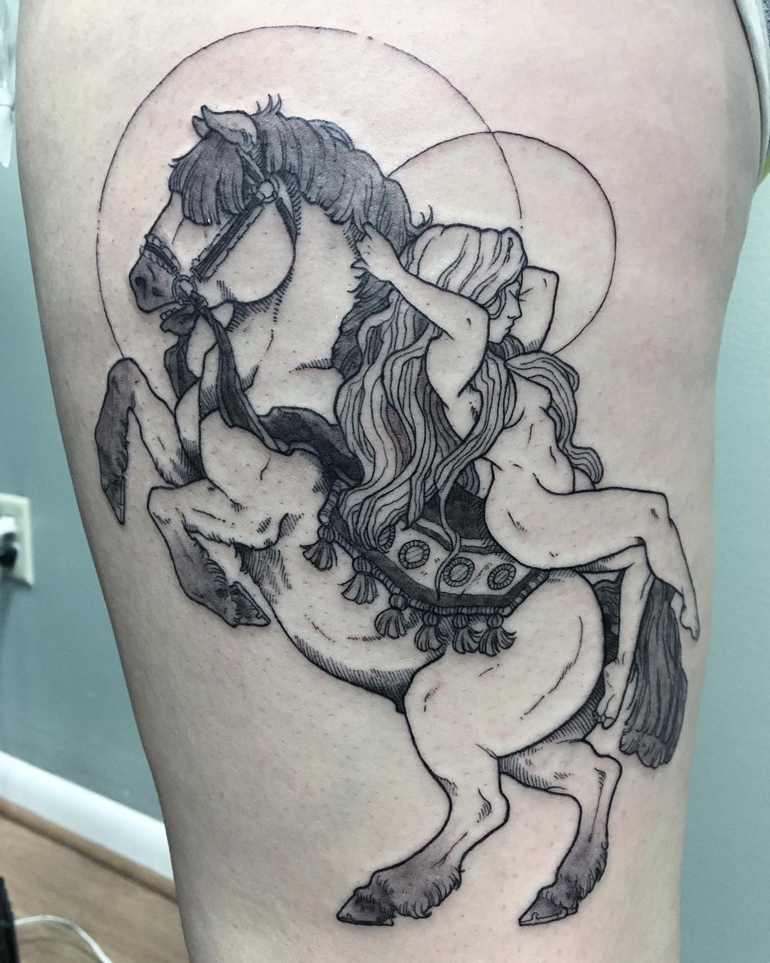 tattoo cavallo by @aishin.ink