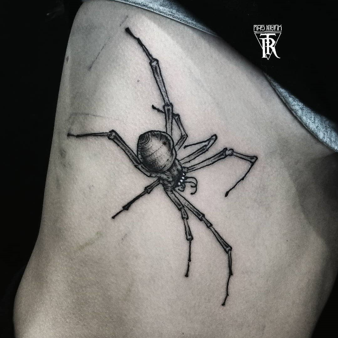 tattoo ragno costole by @ras monk ink