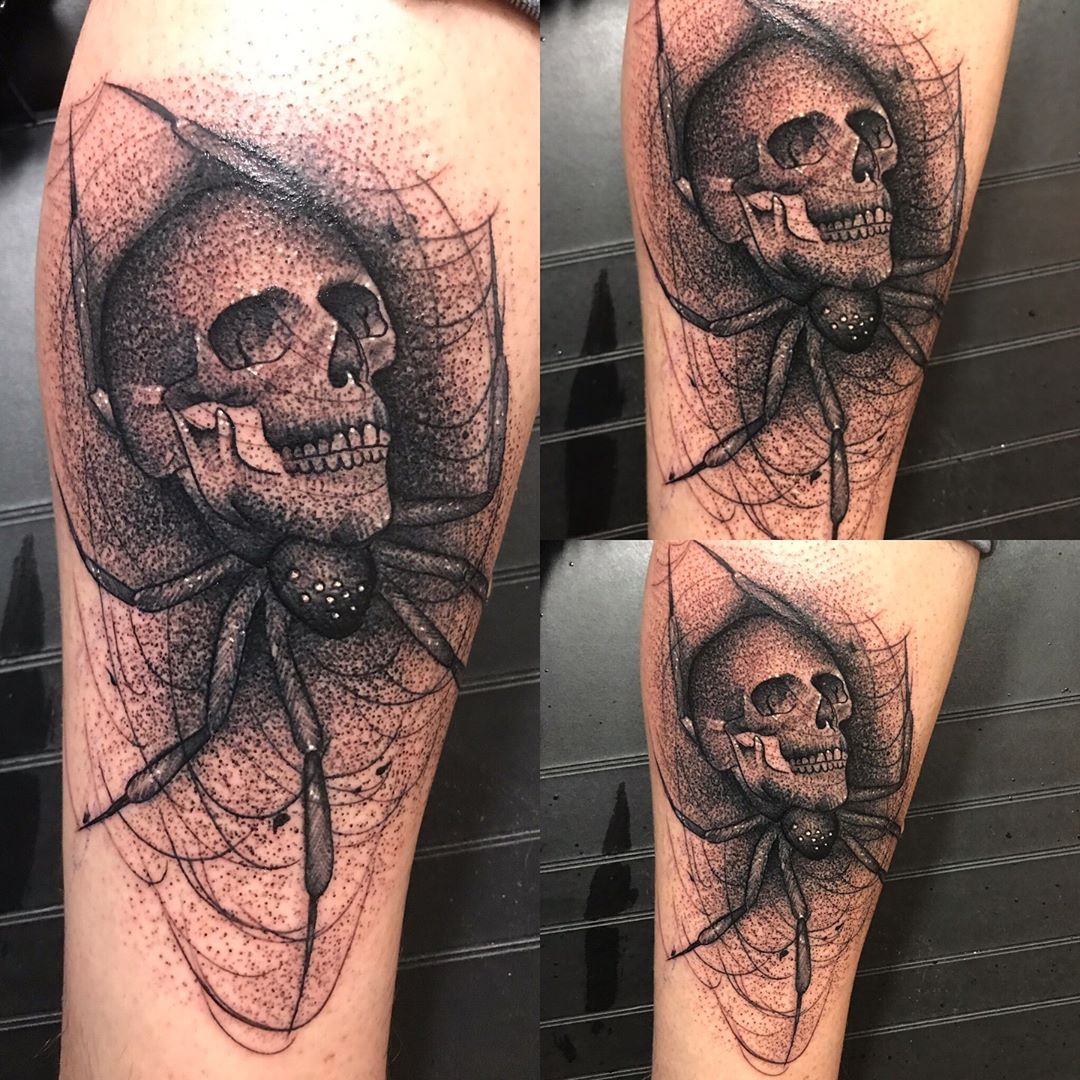 tattoo ragno scheletro by @krankerhund1