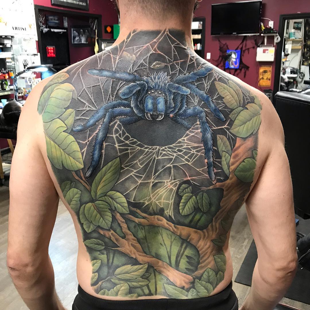 tattoo spider back by @ping13tattoo