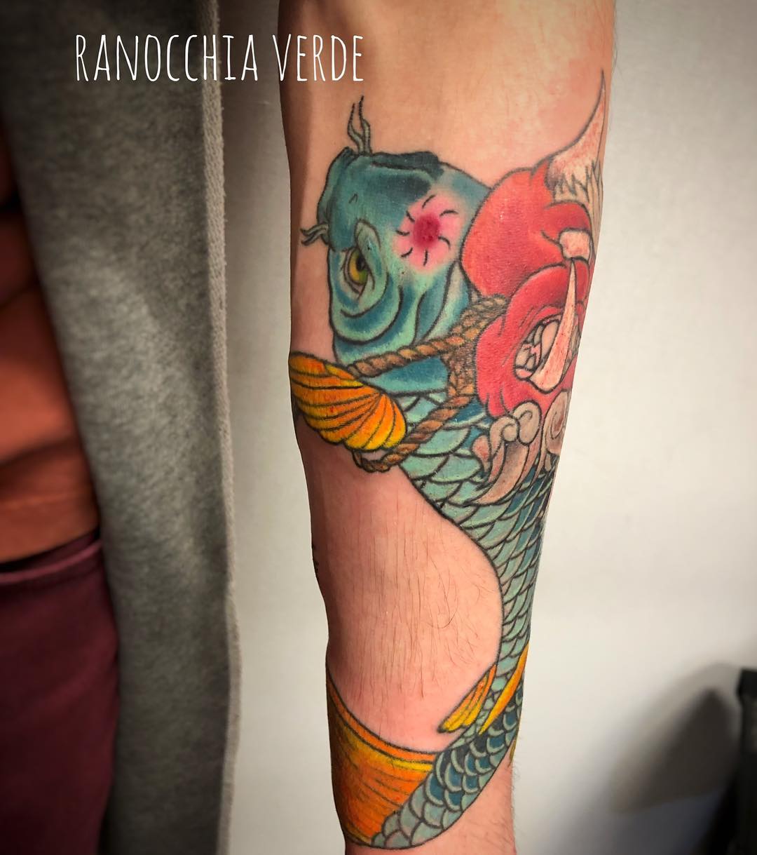 carpa koi blu tattoo by @ranocchiaverde