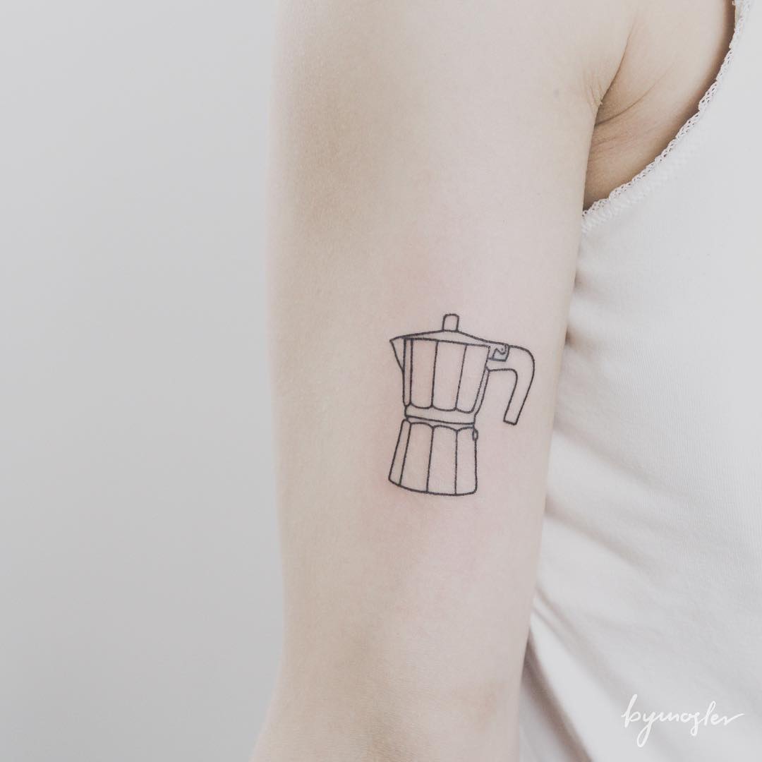 tattoo stilizzato caffe by @bymosler