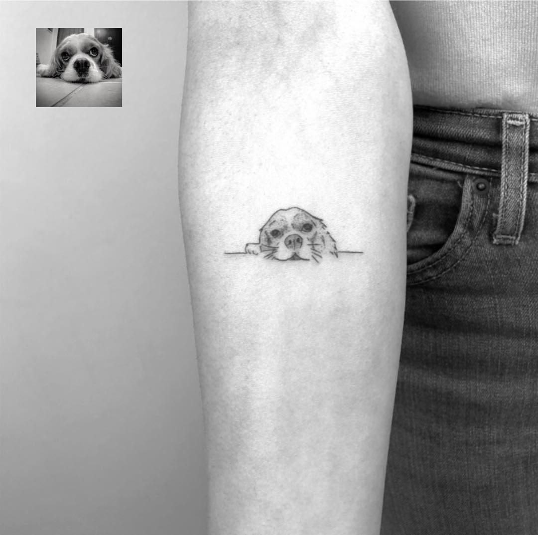 tattoo stilizzato cagnolino by @cagridurmaz