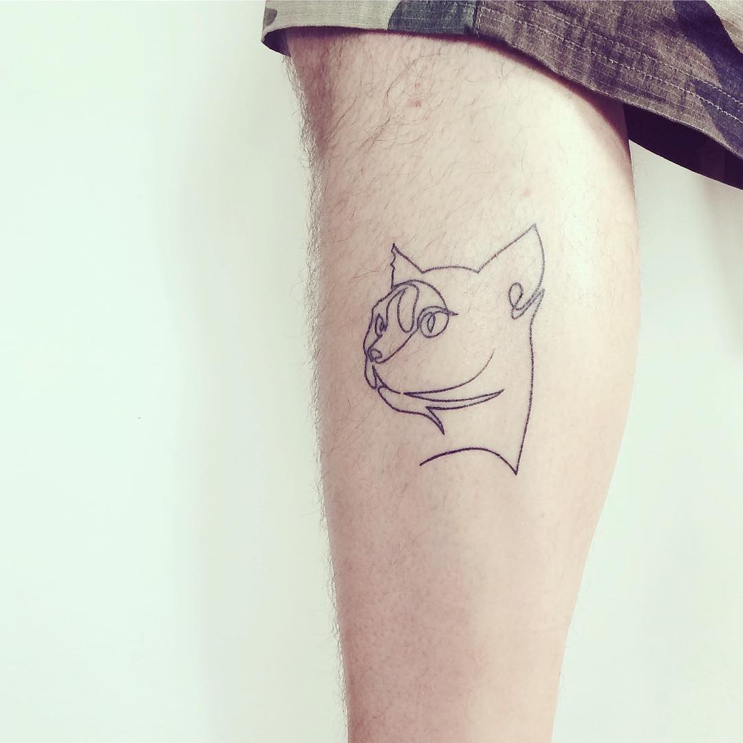 tattoo stilizzato gatto by @bymosler