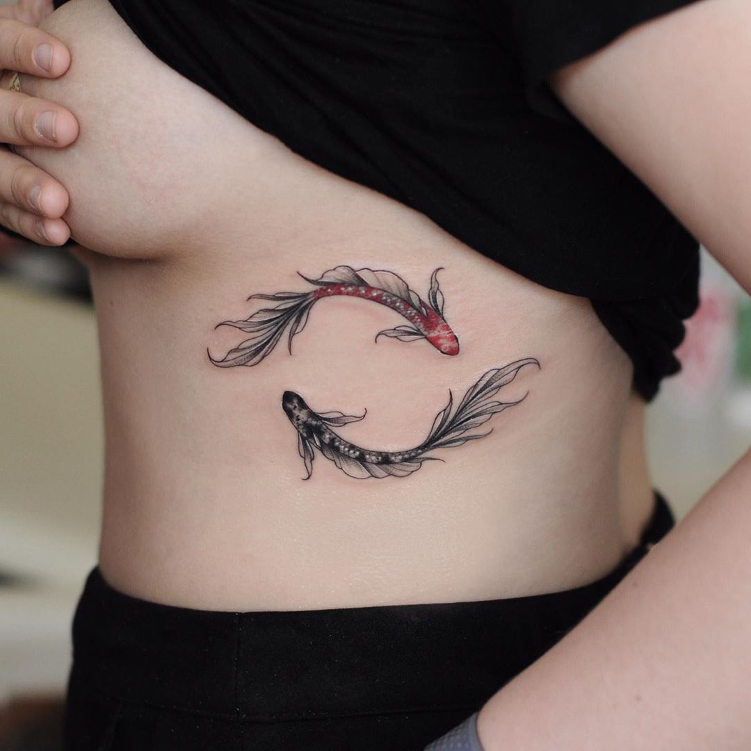 tatuaggio carpa koi yin e yang ph @nastyafox 2