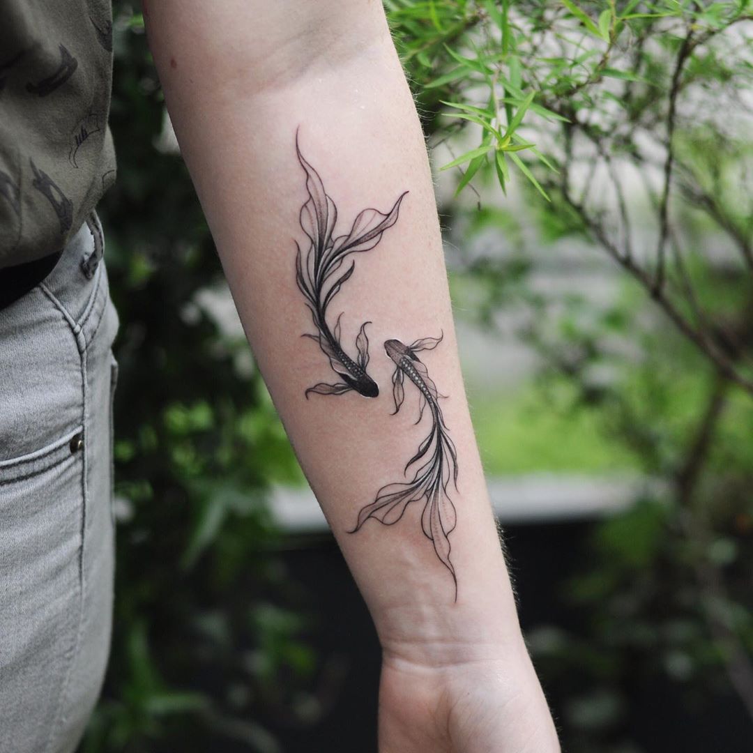 tatuaggio carpa koi yin e yang ph @nastyafox