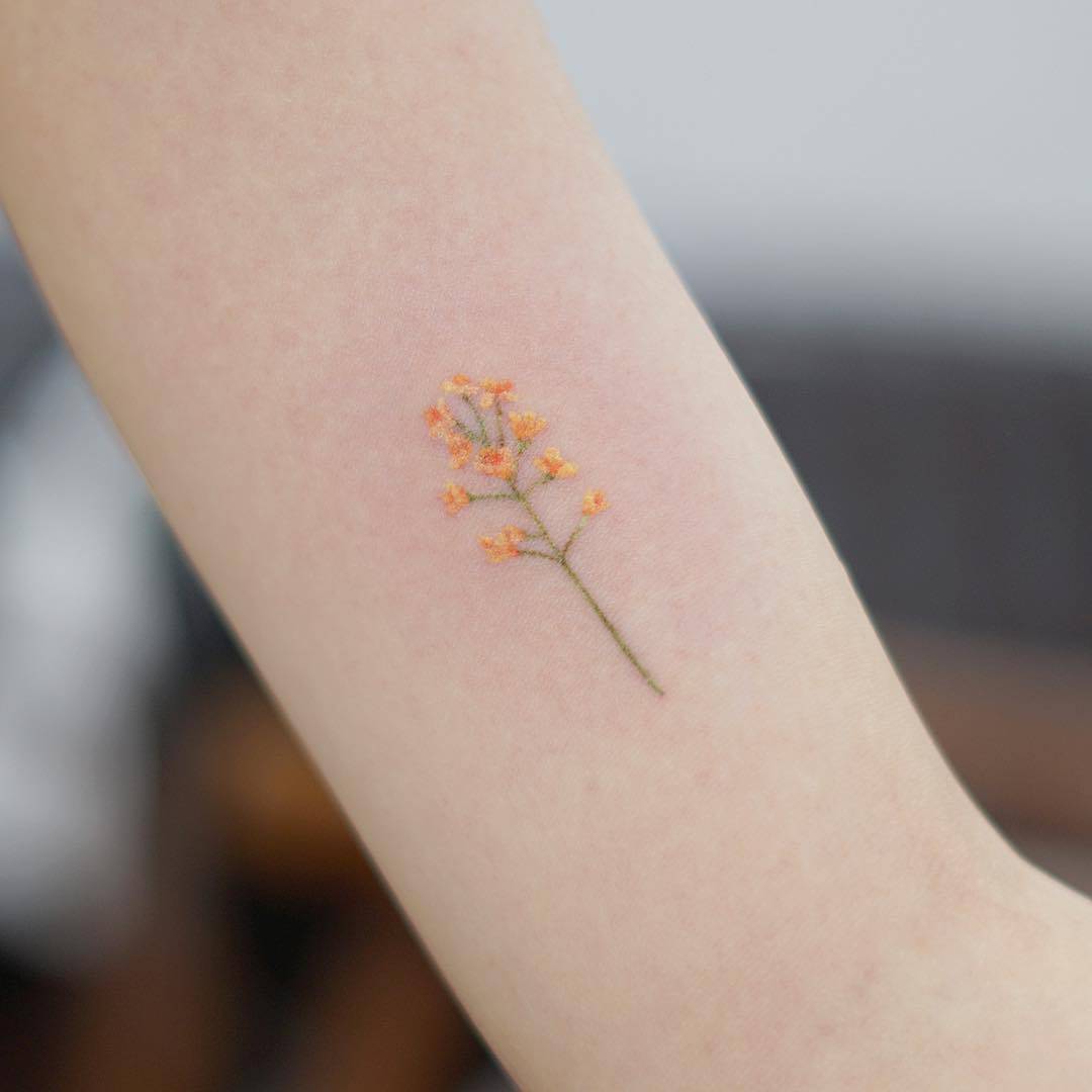 tatuaggio piccolo fiori by @tattooist baka