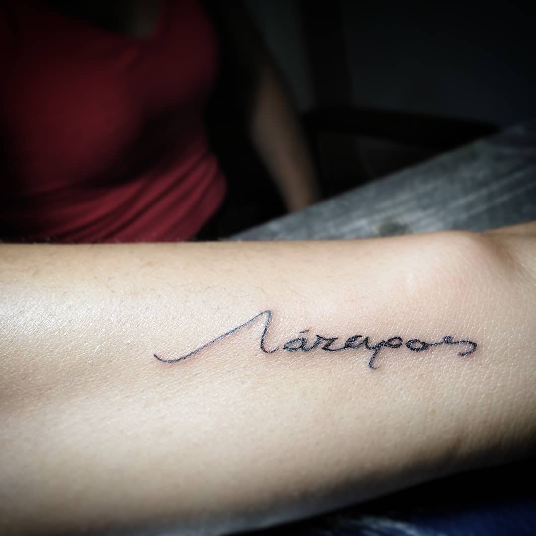 Tattoo lettering greco ph @kills tattoo
