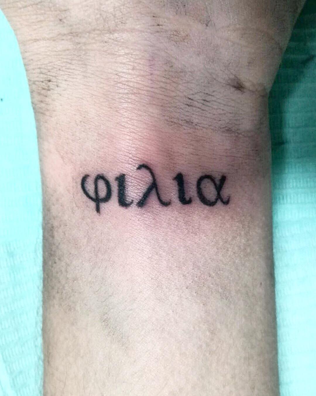 Tattoo lettering greco ph @medusa4.20