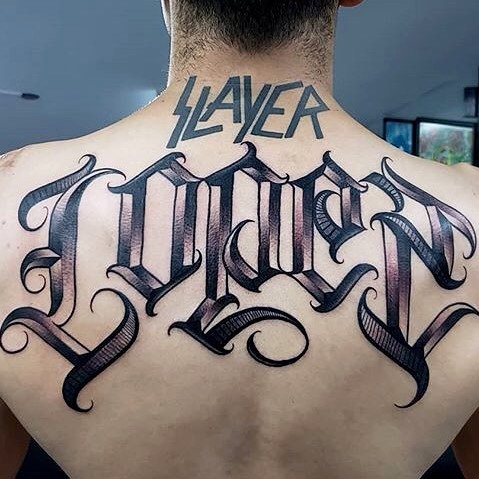 Tattoo lettering ph @luckytattoosmexico
