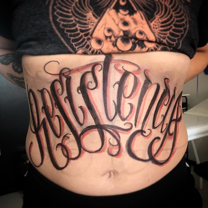 Tattoo lettering underboob ph @charles mateus